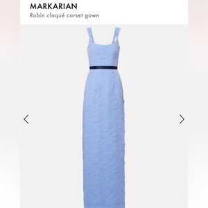[tags on/unworn] Markarian - Light Blue Textured Gown with Black Waistband